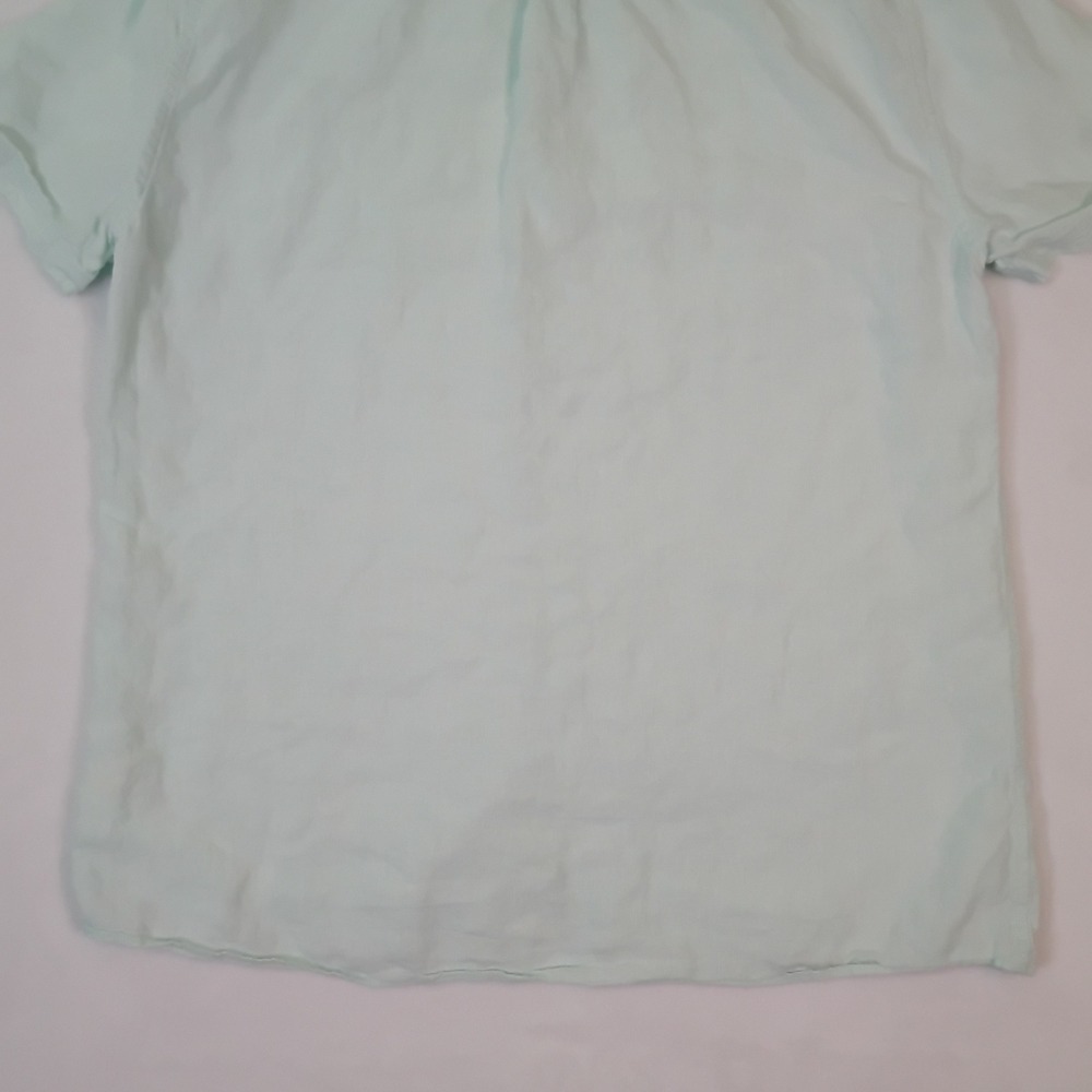 Murano Baird McNutt Linen Shirt Mens Large Mint Green Short Sleeve Button Up - Picture 10 of 11